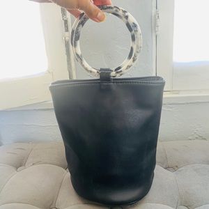 Nastygal Black Purse with Marble Handles
